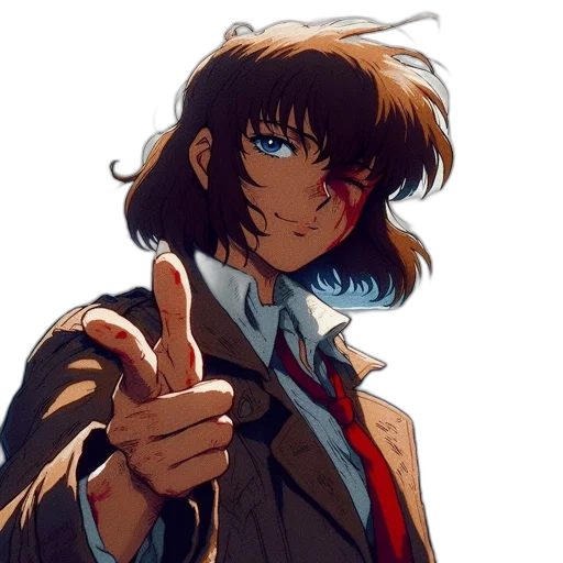 jacket, staff, weapon, anime transparent PNG cut-out