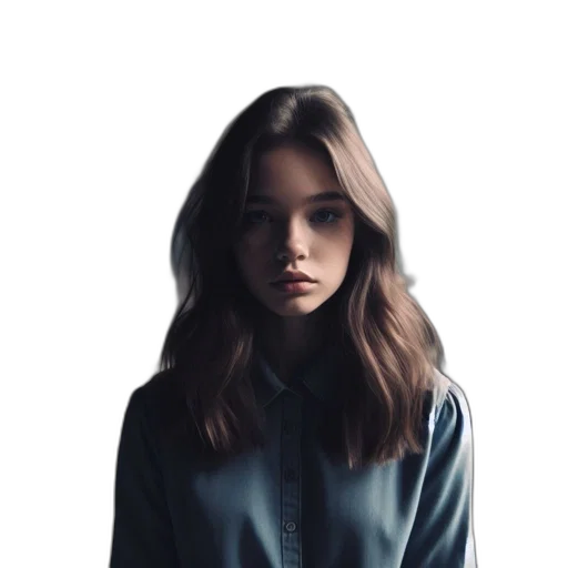 jacket, face, dress, hair transparent PNG cut-out