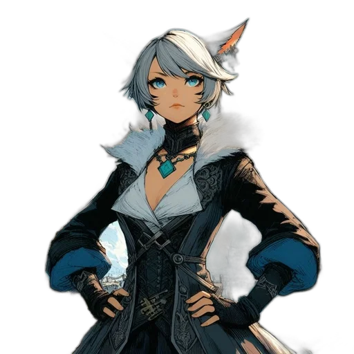 staff, jacket, dress, concept art transparent PNG cut-out
