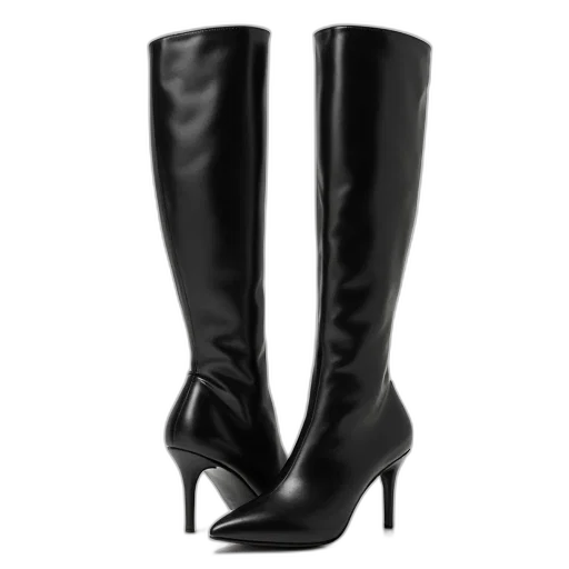 shoes, pair, black, high-heeled transparent PNG cut-out