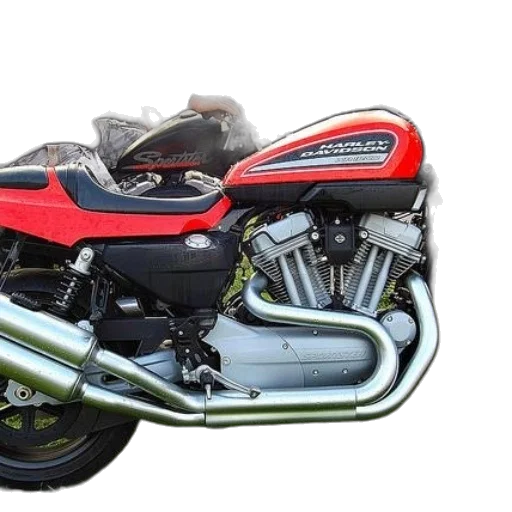 photorealistic, 3d render, red, harley-davidson transparent PNG cut-out