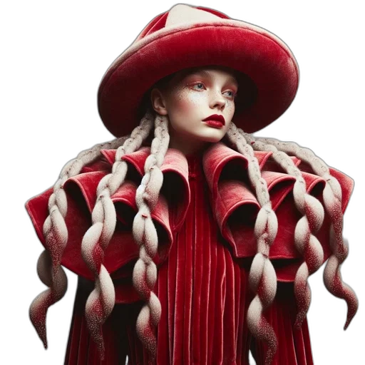 hat, hair, dress, jacket transparent PNG cut-out