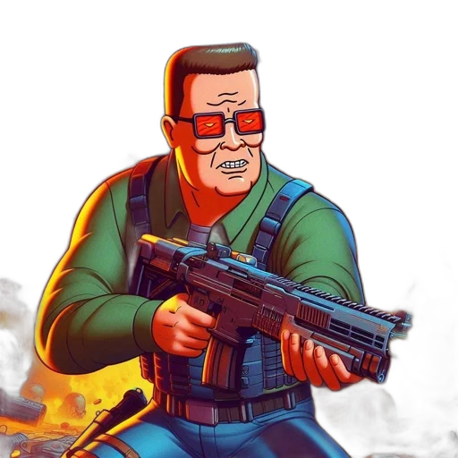 weapon, jacket, staff, comic book art transparent PNG cut-out