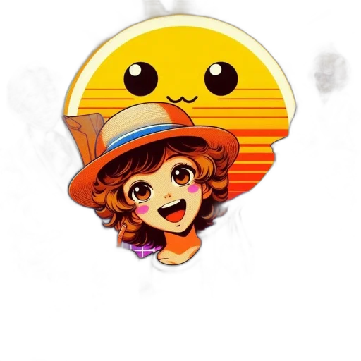 hat, staff, face, cartoon transparent PNG cut-out
