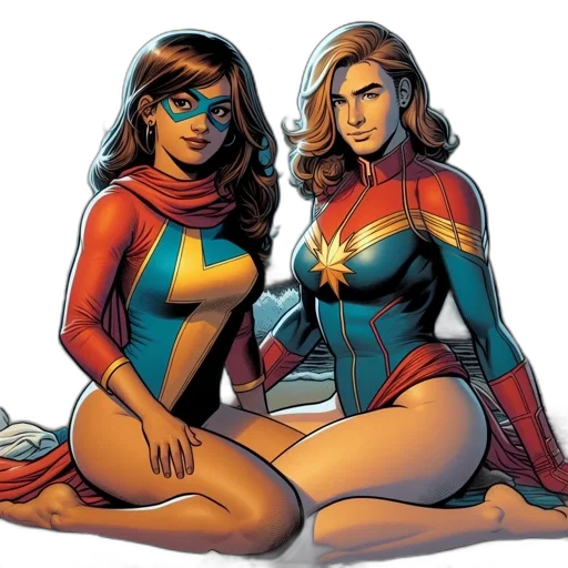 comic book art, concept art, cartoon, two transparent PNG cut-out
