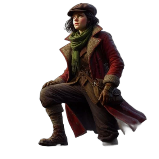 jacket, staff, hat, concept art transparent PNG cut-out