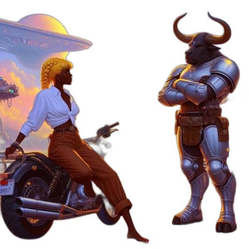 robot, concept art, comic book art, fantasy art transparent PNG cut-out