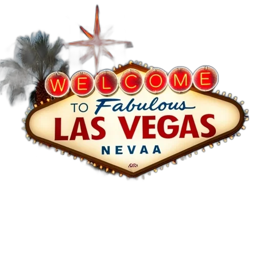 welcome, sign, famous, las transparent PNG cut-out