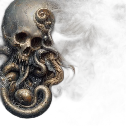 mask, hair, creature, photorealistic transparent PNG cut-out