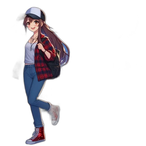 jacket, hat, staff, anime transparent PNG cut-out