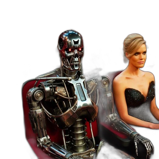robot, concept art, comic book art, 3d render transparent PNG cut-out
