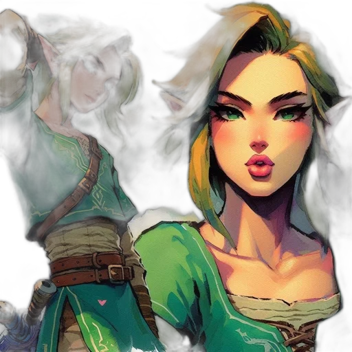 fantasy art, concept art, watercolor, pixel art transparent PNG cut-out