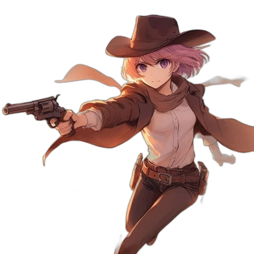 weapon, staff, hat, jacket transparent PNG cut-out