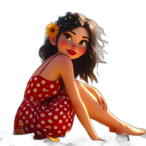 dress, flower, jewelry, photorealistic transparent PNG cut-out