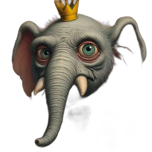 crown, creature, animal, staff transparent PNG cut-out