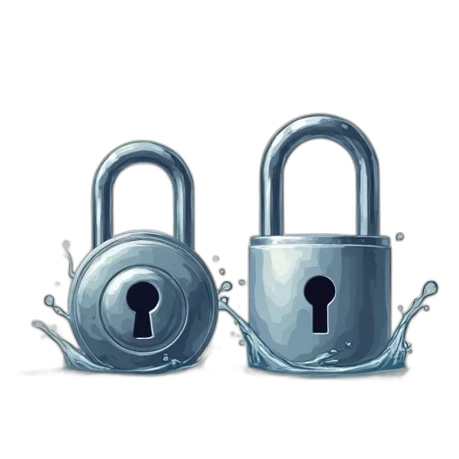 digital, illustration, two, padlocks transparent PNG cut-out