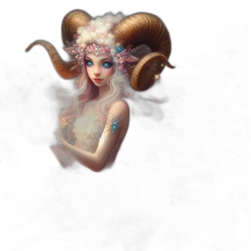 creature, dragon, hair, staff transparent PNG cut-out
