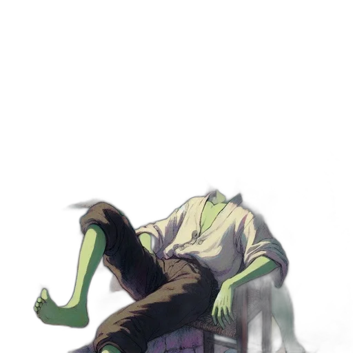 creature, staff, mask, jacket transparent PNG cut-out