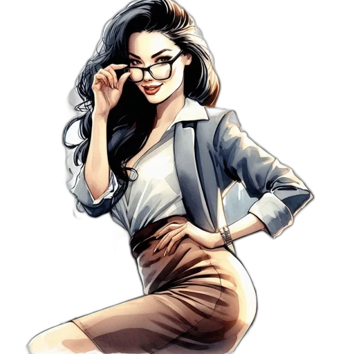 staff, dress, comic book art, cartoon transparent PNG cut-out