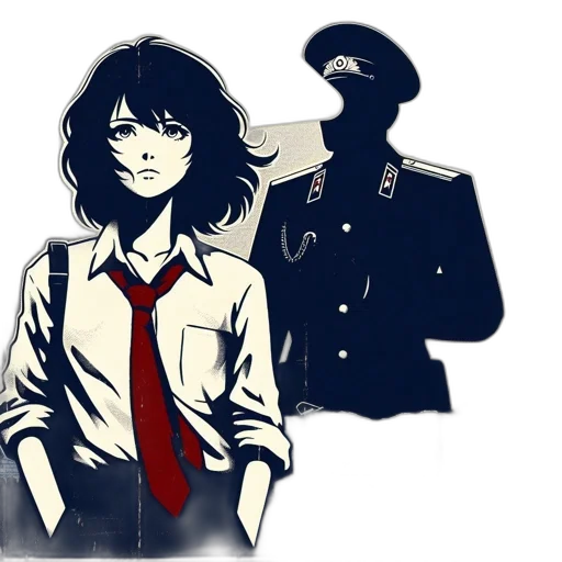 jacket, weapon, staff, face transparent PNG cut-out