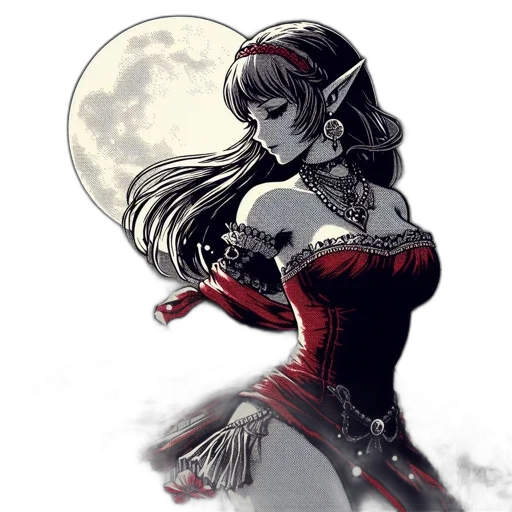 dress, mask, fantasy art, comic book art transparent PNG cut-out