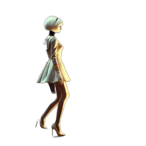 dress, robot, staff, hat transparent PNG cut-out