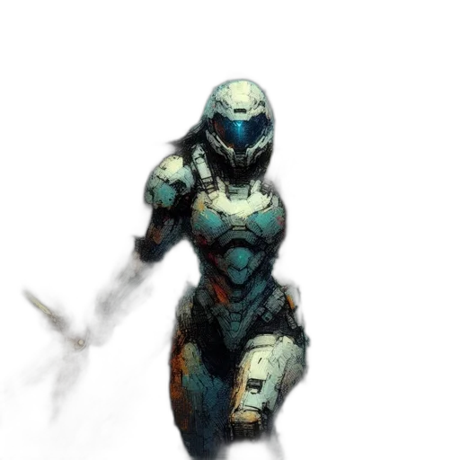 robot, sword, creature, weapon transparent PNG cut-out