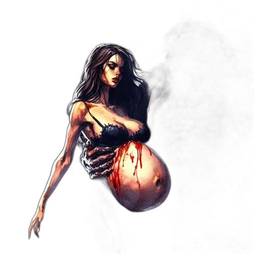 dress, concept art, comic book art, fantasy art transparent PNG cut-out