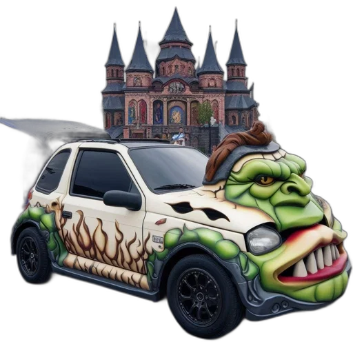 car, concept art, fantasy art, 3d render transparent PNG cut-out