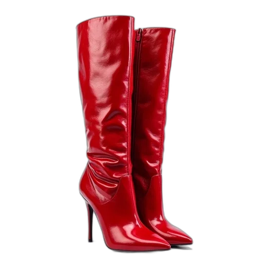 shoes, red, pair, high-heeled transparent PNG cut-out