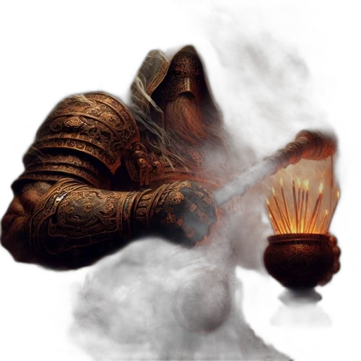 mask, dragon, creature, staff transparent PNG cut-out