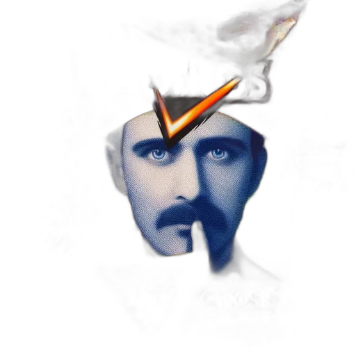hat, staff, face, photorealistic transparent PNG cut-out