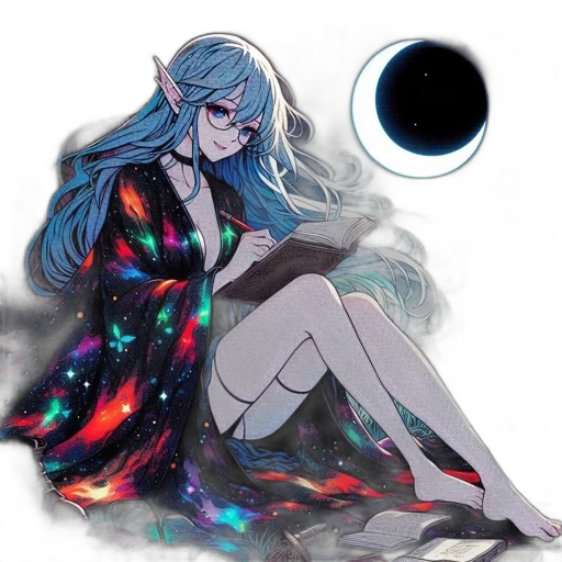 dress, staff, anime, concept art transparent PNG cut-out