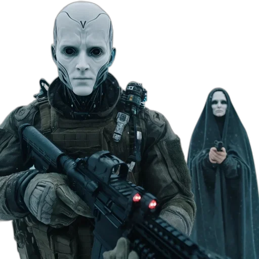 concept art, comic book art, cyberpunk, 3d render transparent PNG cut-out