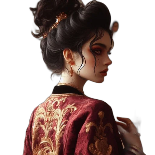 dress, dragon, crown, staff transparent PNG cut-out