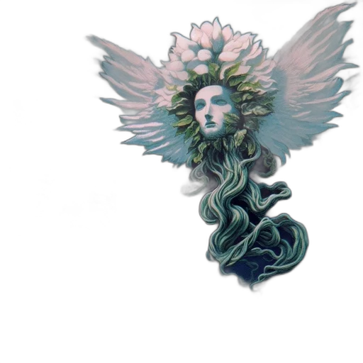 crown, creature, staff, flower transparent PNG cut-out