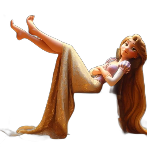 dress, hair, concept art, 3d render transparent PNG cut-out