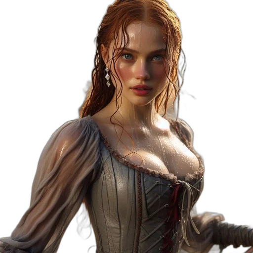dress, fantasy art, concept art, photorealistic transparent PNG cut-out
