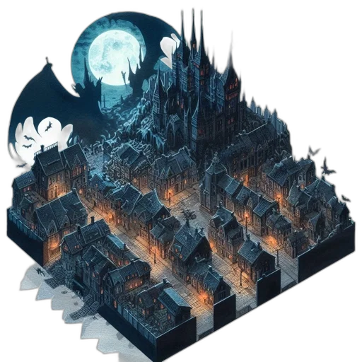 building, concept art, fantasy art, pixel art transparent PNG cut-out