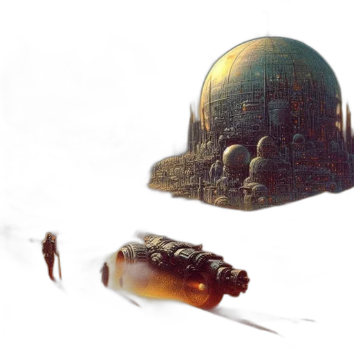 weapon, robot, hat, concept art transparent PNG cut-out