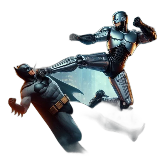 robot, concept art, 3d render, comic book art transparent PNG cut-out