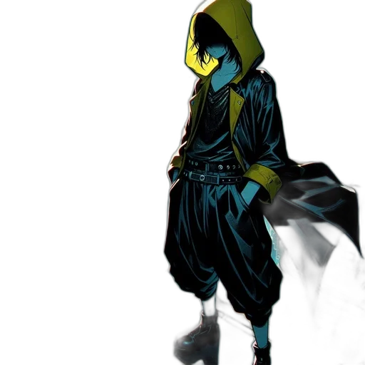 mask, jacket, staff, sword transparent PNG cut-out