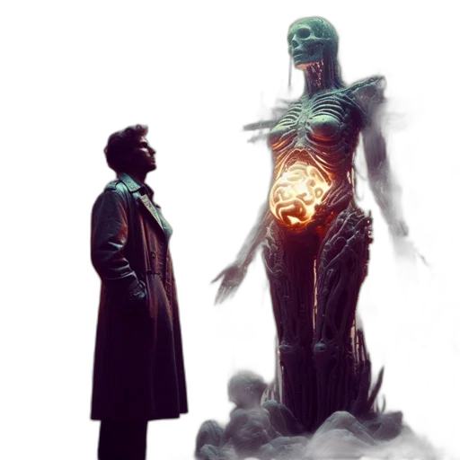 concept art, comic book art, fantasy art, cyberpunk transparent PNG cut-out