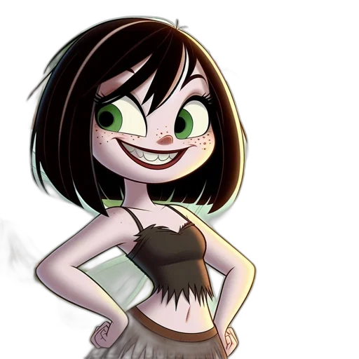 dress, staff, creature, cartoon transparent PNG cut-out