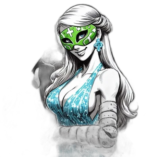 mask, jewelry, comic book art, fantasy art transparent PNG cut-out