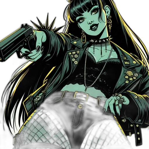 weapon, comic book art, cyberpunk, concept art transparent PNG cut-out
