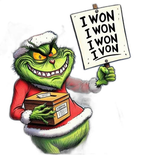 political, cartoon, grinch, dressed transparent PNG cut-out