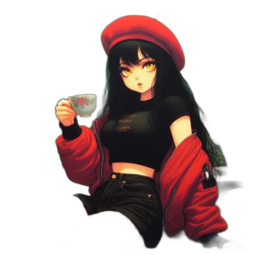 jacket, hat, dress, weapon transparent PNG cut-out