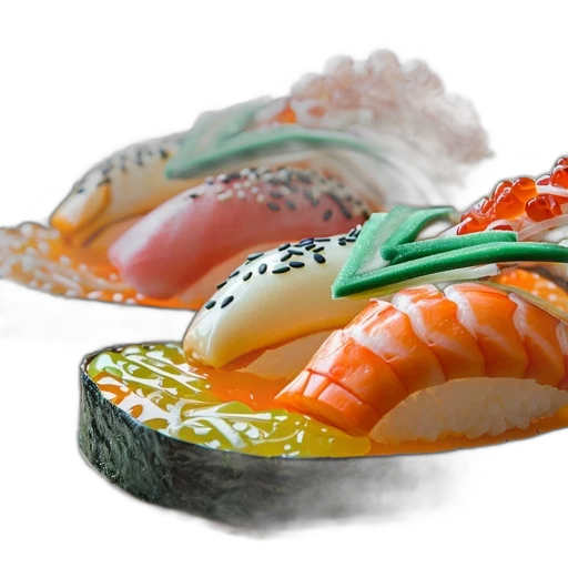 food, photorealistic, 3d render, japanese-inspired transparent PNG cut-out