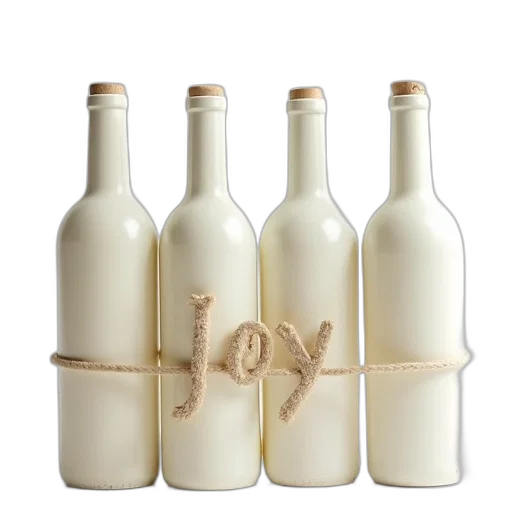 bottle, four, white, wine transparent PNG cut-out
